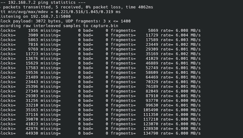 Terminal output